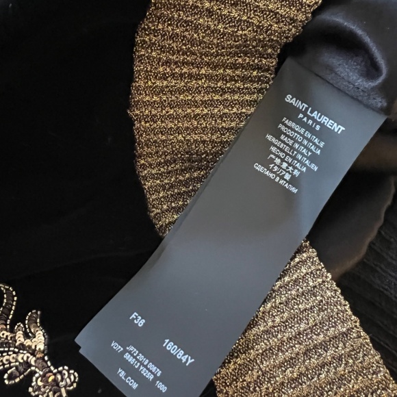 Saint Laurent Velvet Varsity Bomber Jacket - 36 - Picture 7 of 12